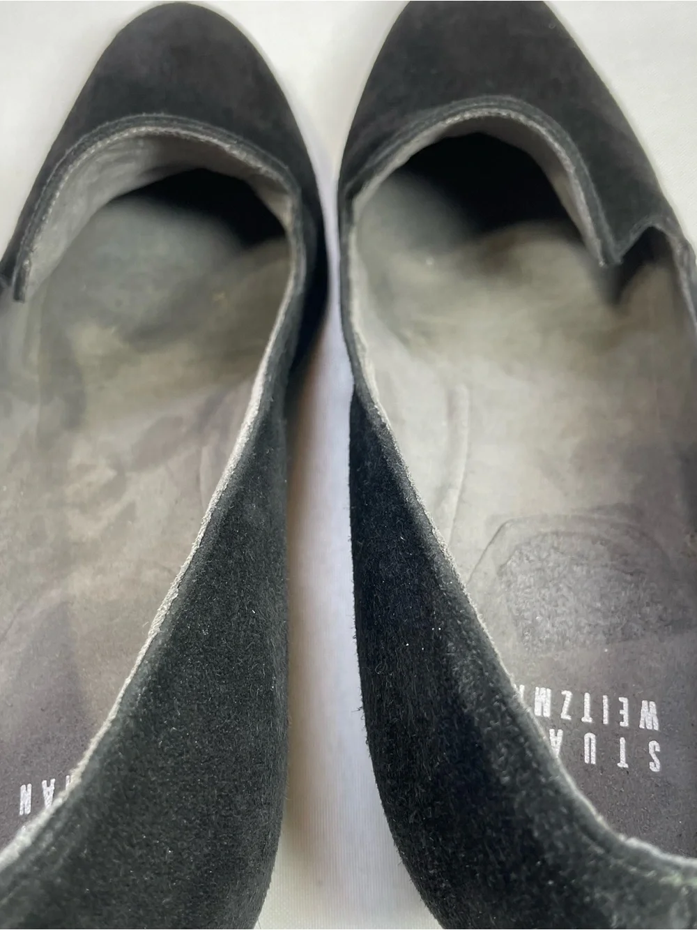 VTG STUART WEITZMAN Black Suede Wedge Loafers Office Siren Whimsigoth Size 9.5 - Picture 7 of 13